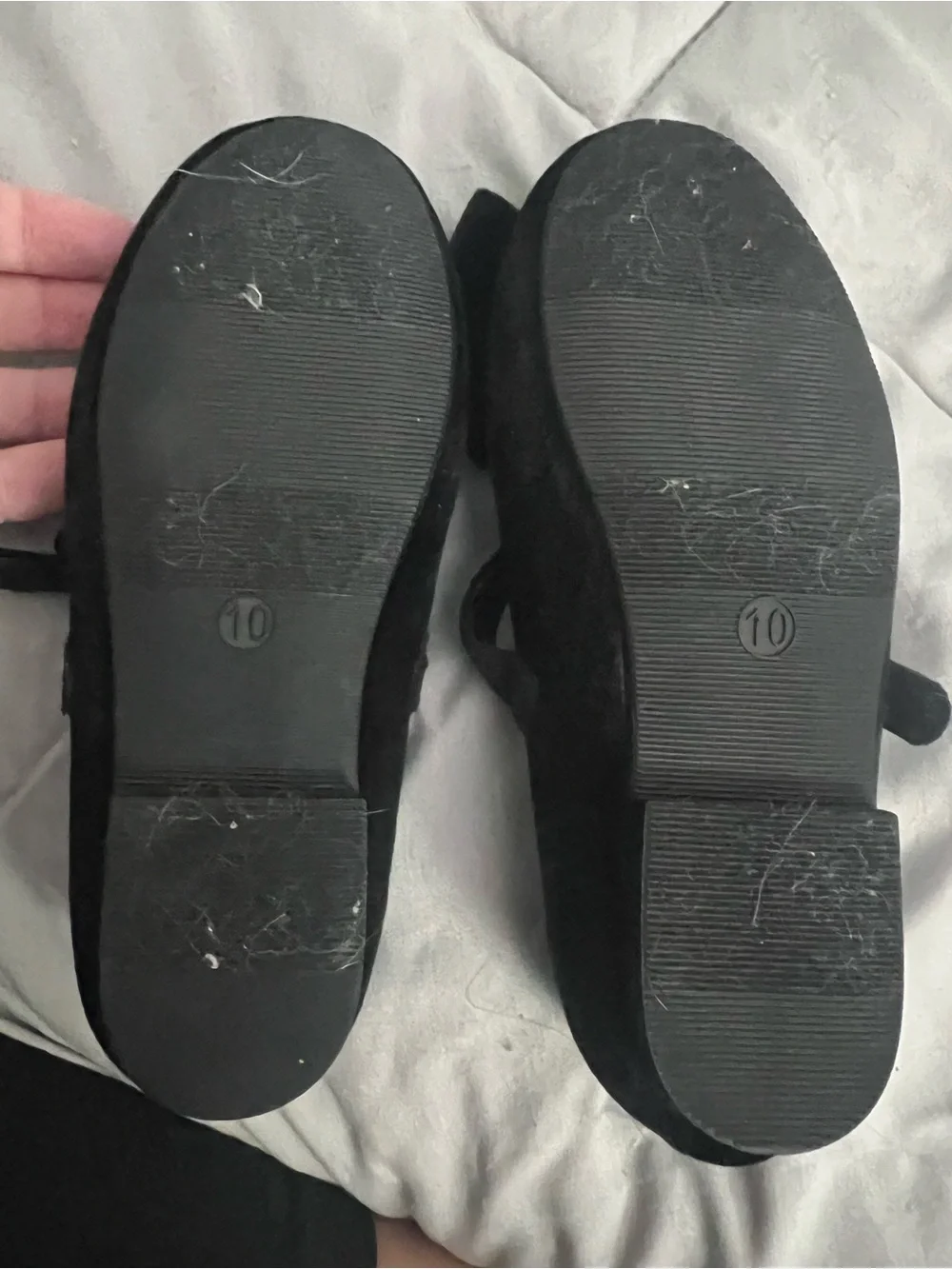 Size 10 Baby GAP Girls' Black Velvet Bow Mary Jane Flats